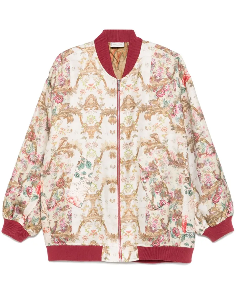 Pierre-Louis Mascia Bomberjacke mit botanischem Print - Nude Nude