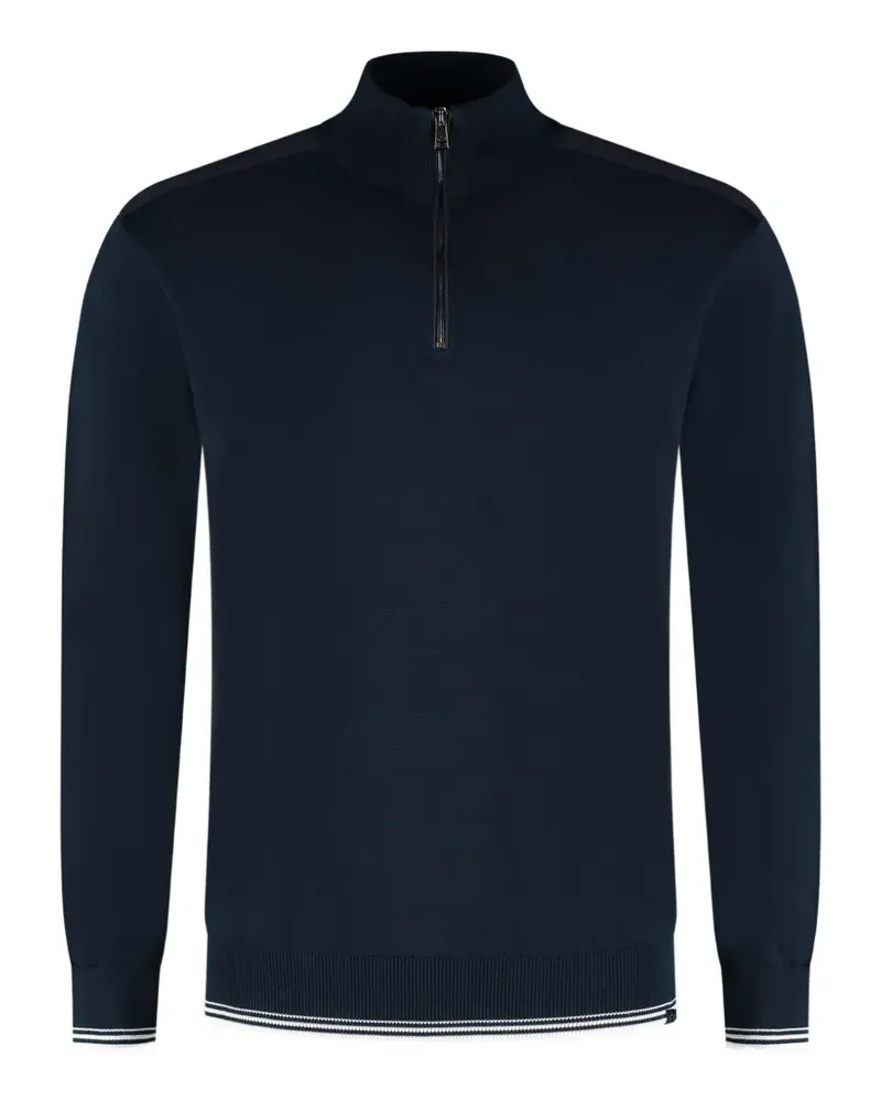 Paul & Shark Gestreifter Pullover mit Reißverschluss - Blau Blau