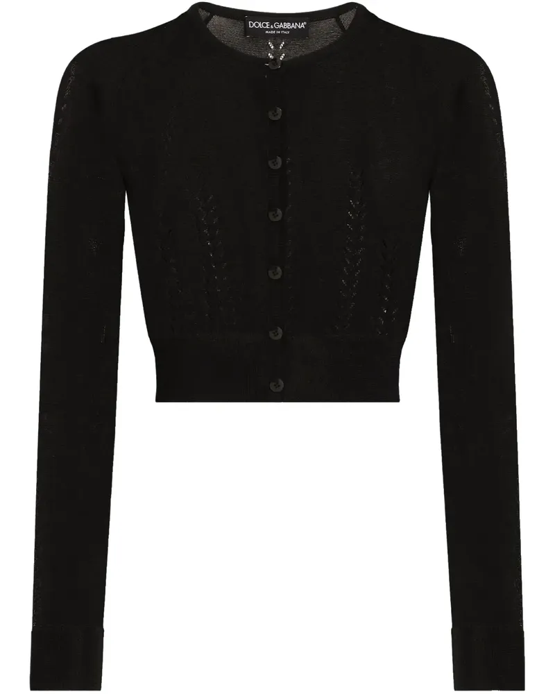 Dolce & Gabbana Cardigan mit Lochstrickmuster - Schwarz Schwarz