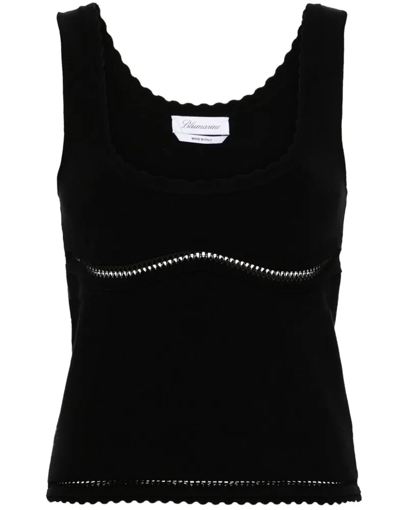 Blumarine Top mit Cut-Out - Schwarz Schwarz