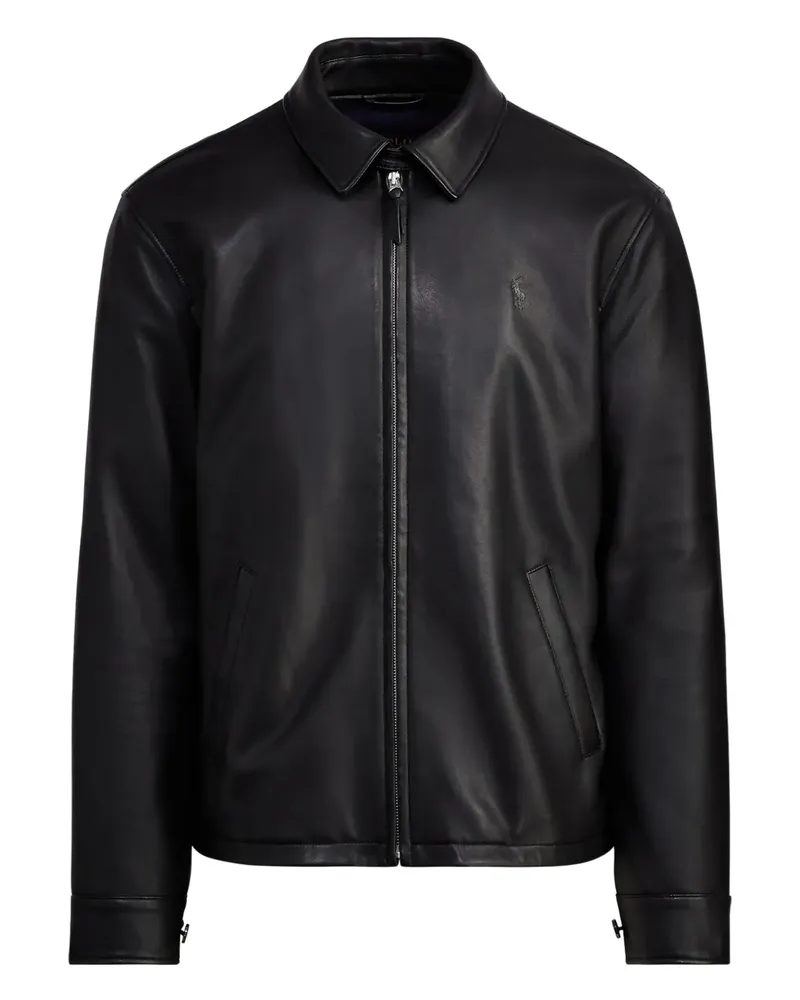 Ralph Lauren Klassische Lederjacke - Schwarz Schwarz