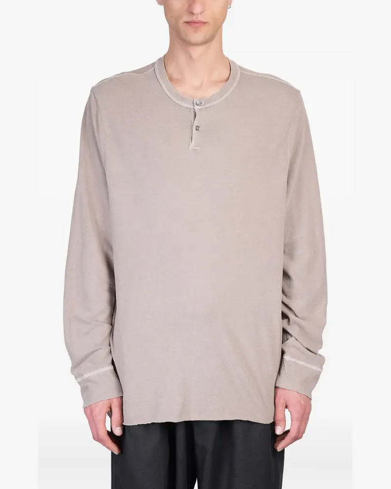 James Perse T-Shirt mit Henley-Kragen - Nude Nude