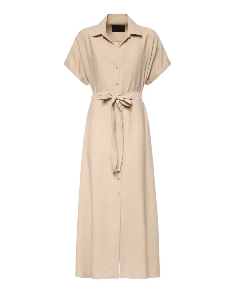 Dondup gabardine belted maxi dress - Nude Nude