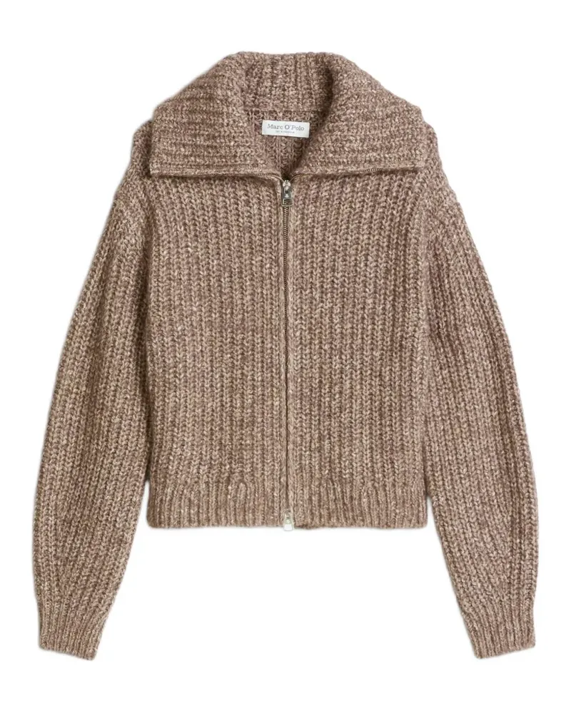 Marc O'Polo Gerippter Cardigan mit Reißverschluss - Braun Braun