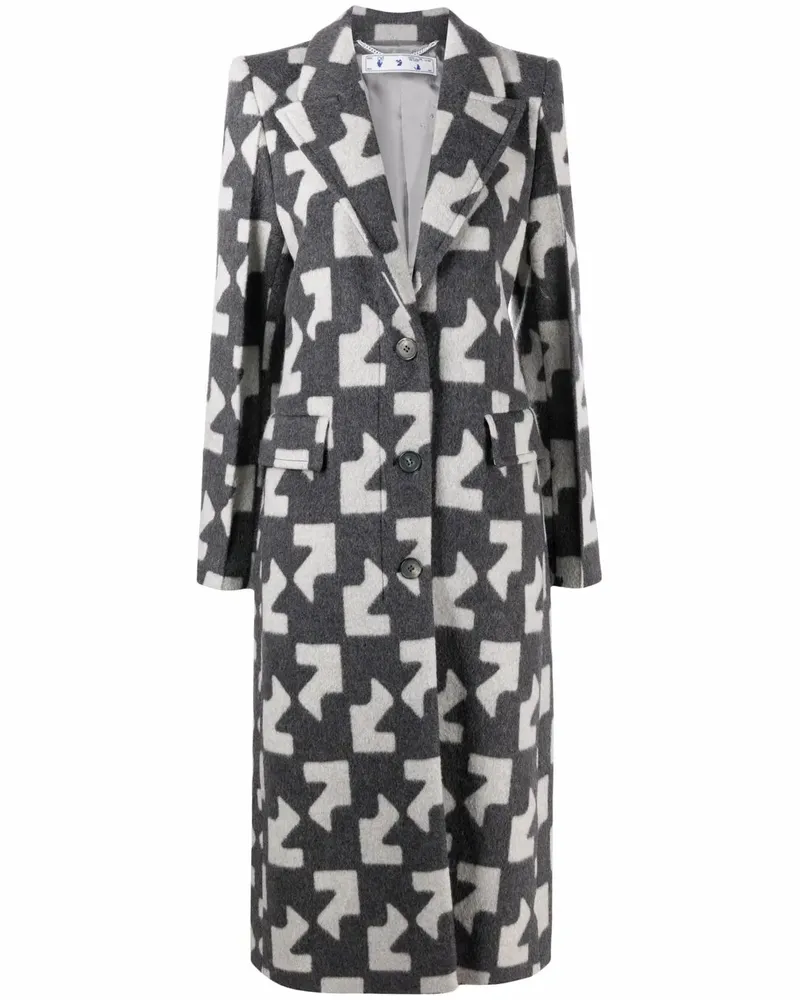 OFF-WHITE Mantel mit geometrischem Muster - Grau Grau