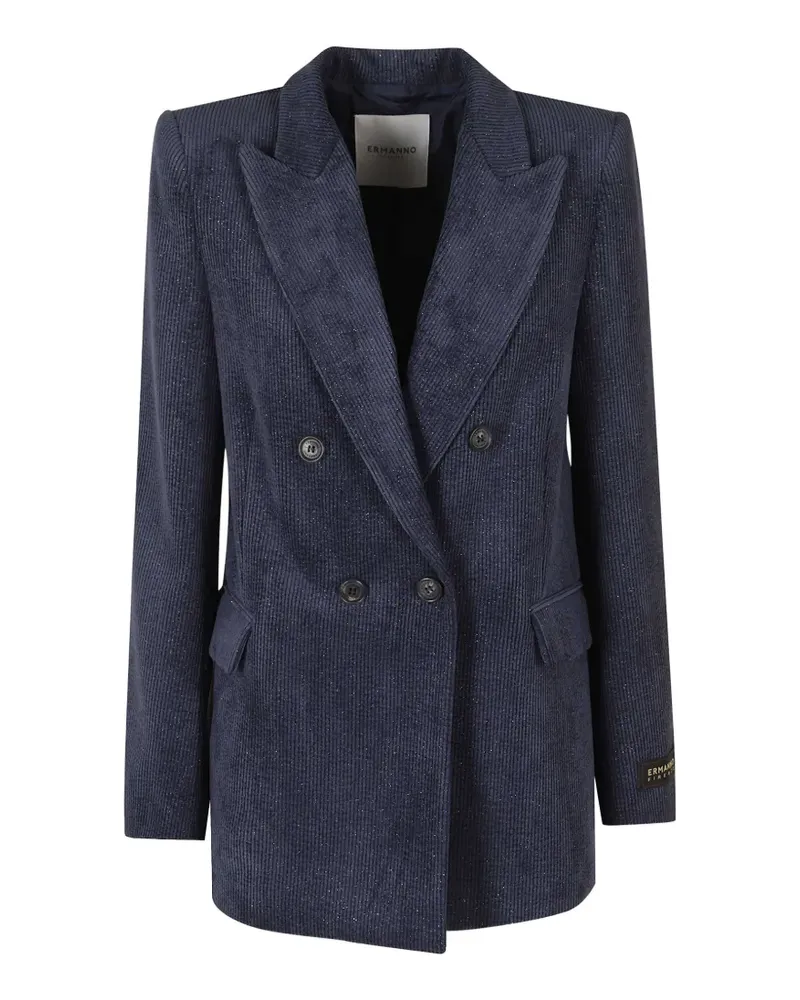 Ermanno Scervino glitter-effect corduroy jacket - Blau Blau