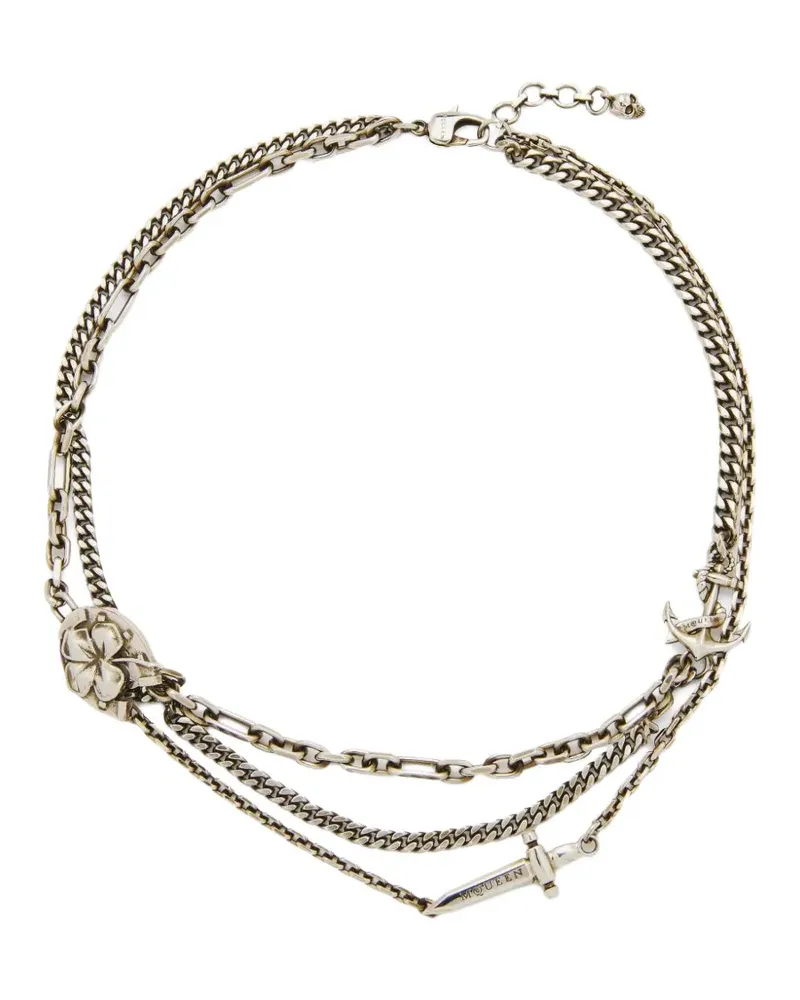 Alexander McQueen Accumulation Halskette mit Anhänger - Silber Silber