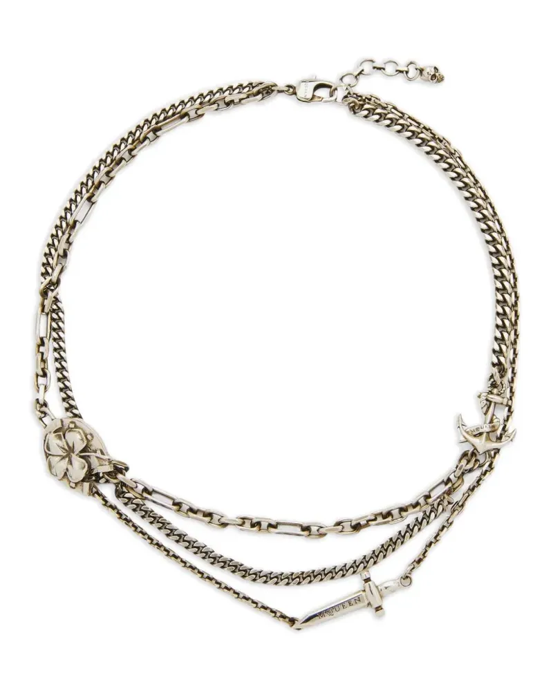 Alexander McQueen Accumulation Halskette mit Anhänger - Silber Silber
