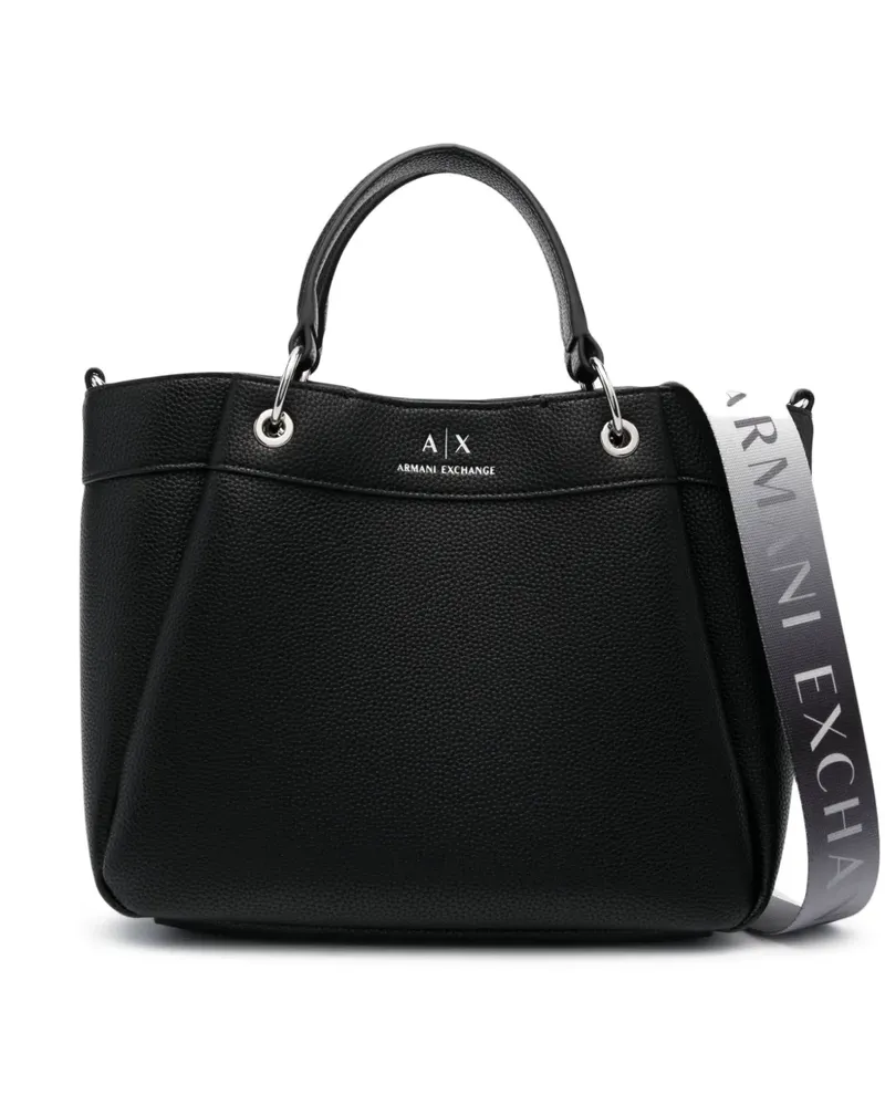 Armani Exchange Shopper mit Logo-Print - Schwarz Schwarz
