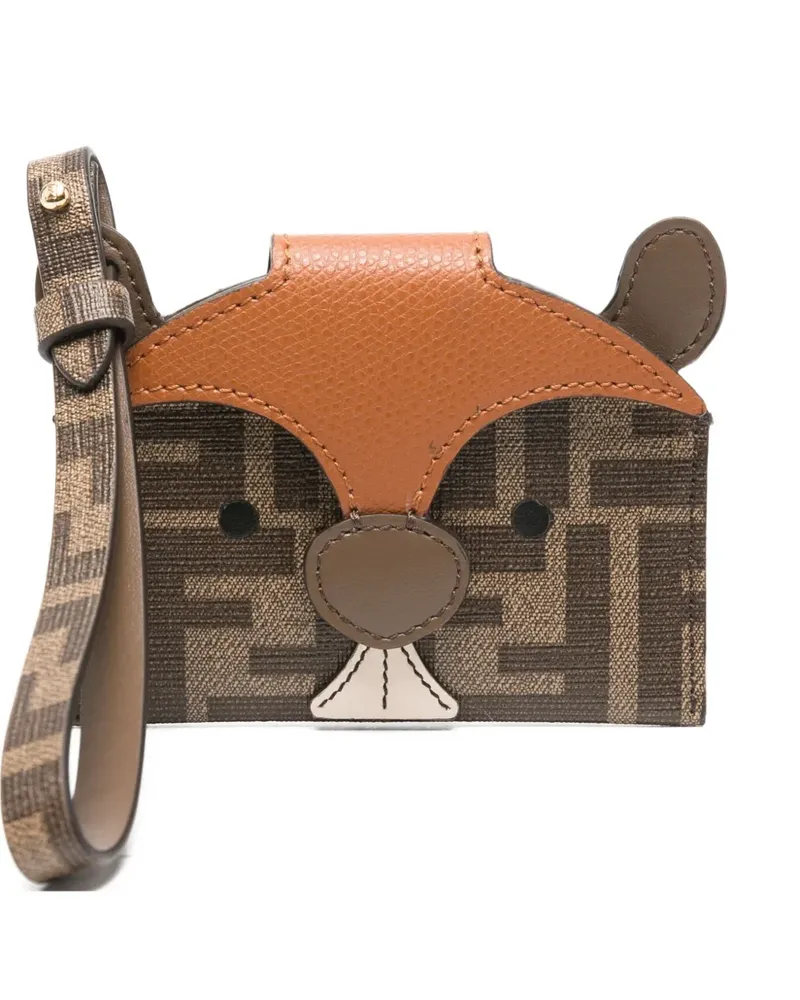 Fendi monogram animal leather wallet - Braun Braun