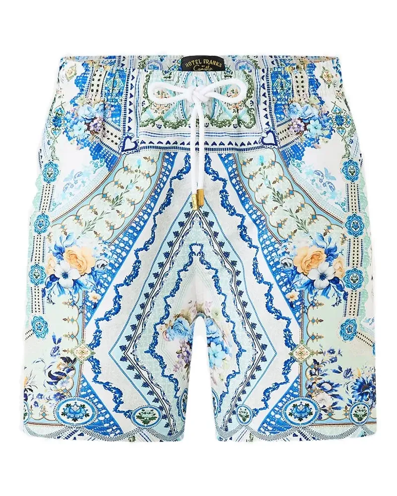 Camilla elastic waist homespun heart boardshort - Weiß Weiß