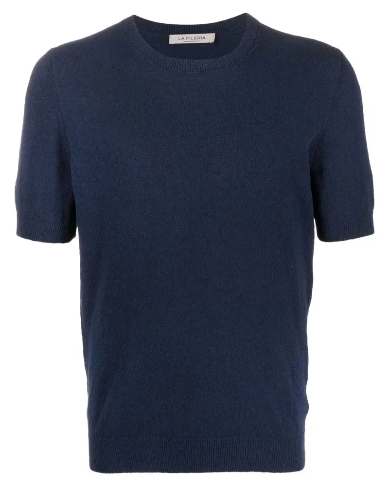 La Fileria Gestricktes T-Shirt - Blau Blau