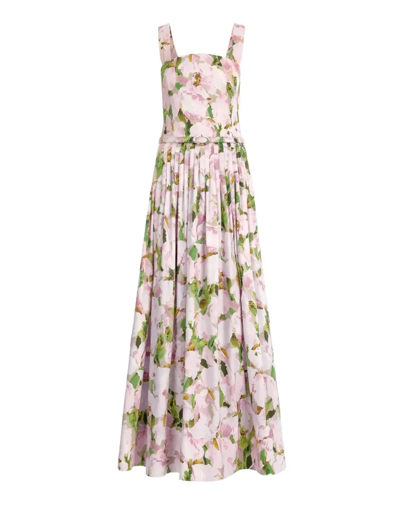 Oscar de la Renta Watercolour Kleid mit Iris-Print - Rosa Rosa