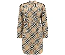 Hemdkleid mit Vintage-Check - Braun