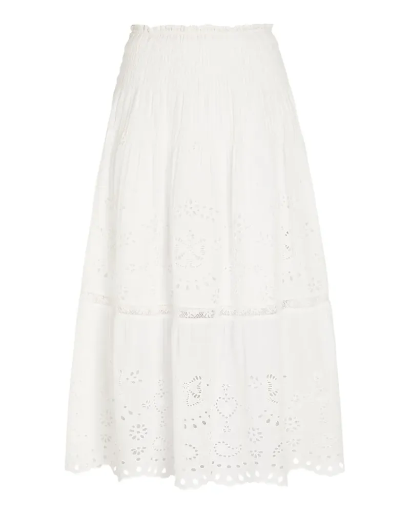 LoveShackFancy Mallow A-Line midi skirt - Weiß Weiß