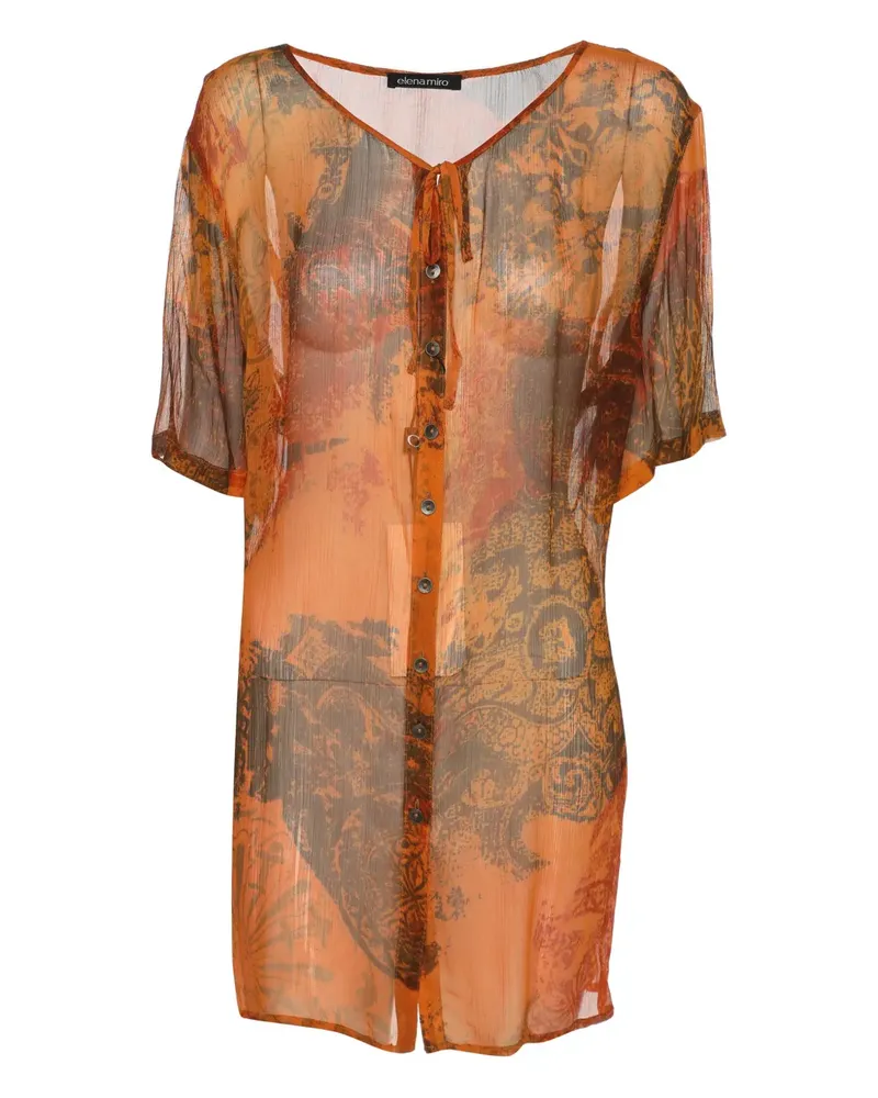Elena Mirò Hemd aus Chiffon - Orange Orange