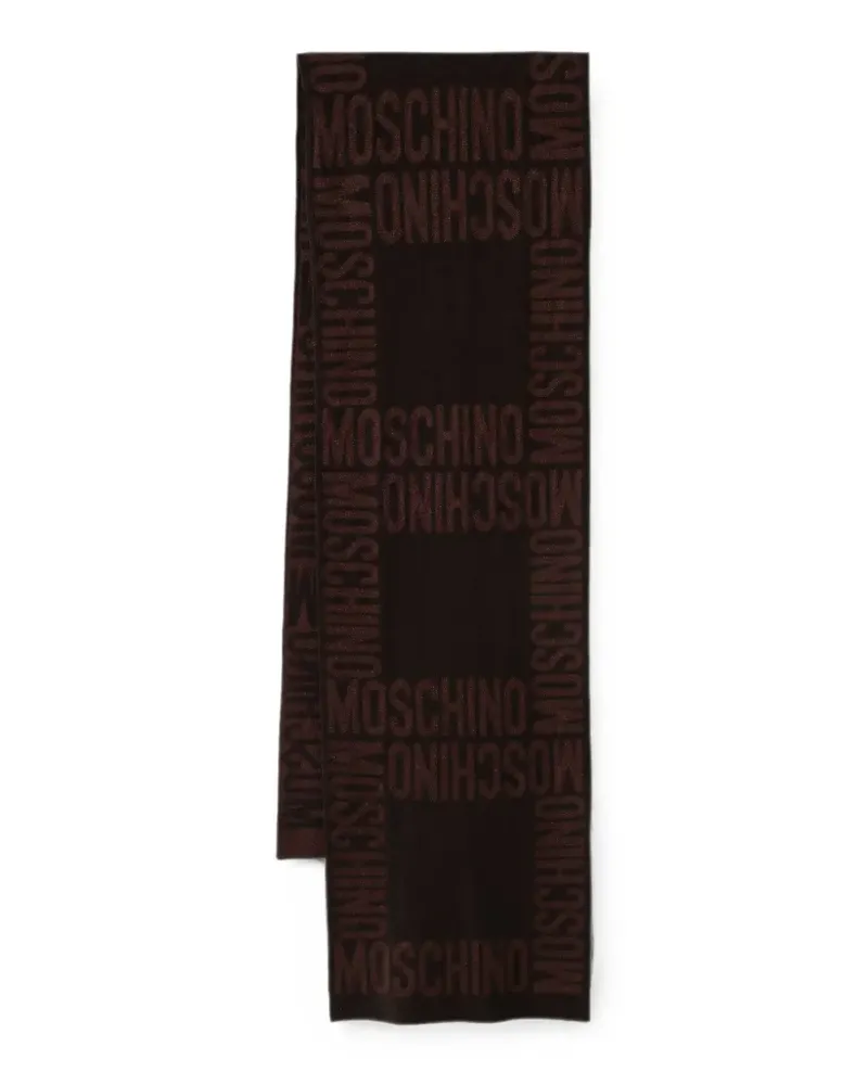 Moschino Schal mit Logo-Intarsie - Braun Braun