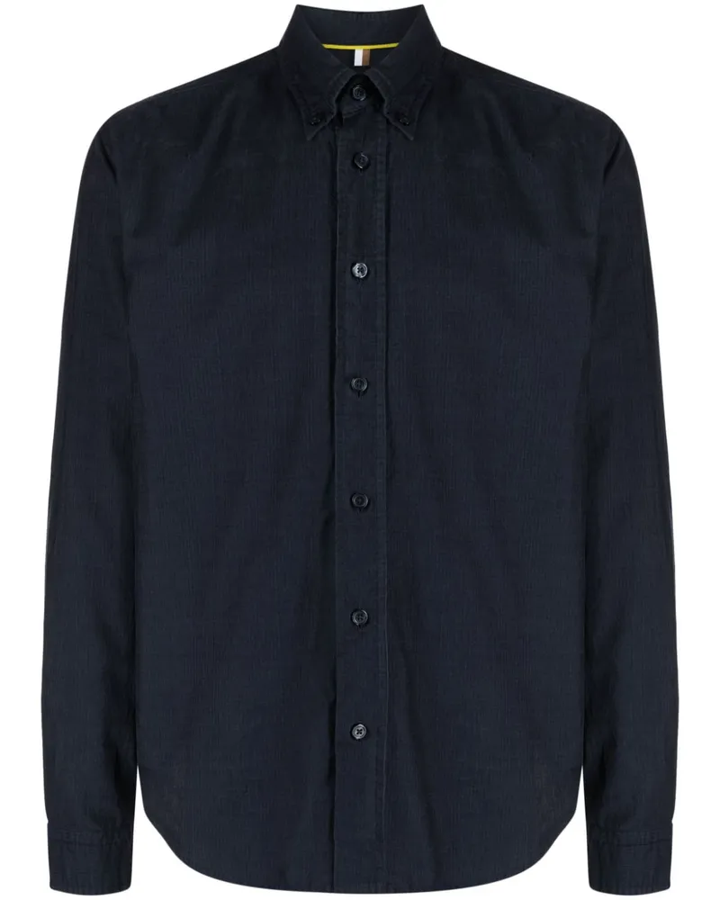 HUGO BOSS Hemd aus Cord - Blau Blau