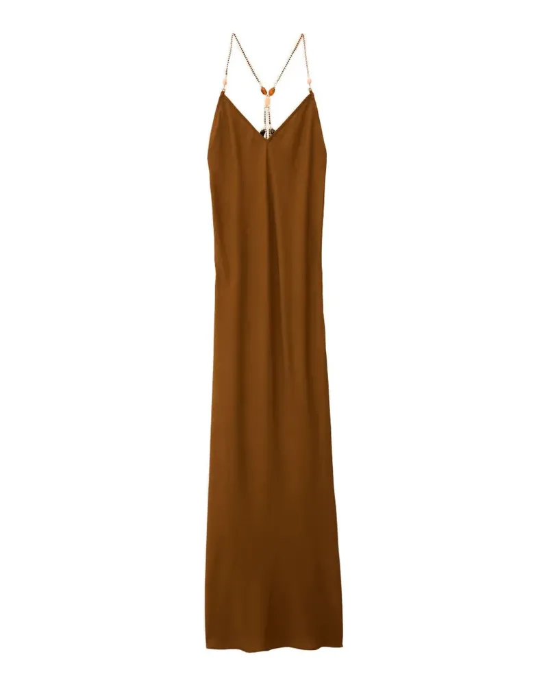 ba&sh Kleid mit Perlen - Braun Braun