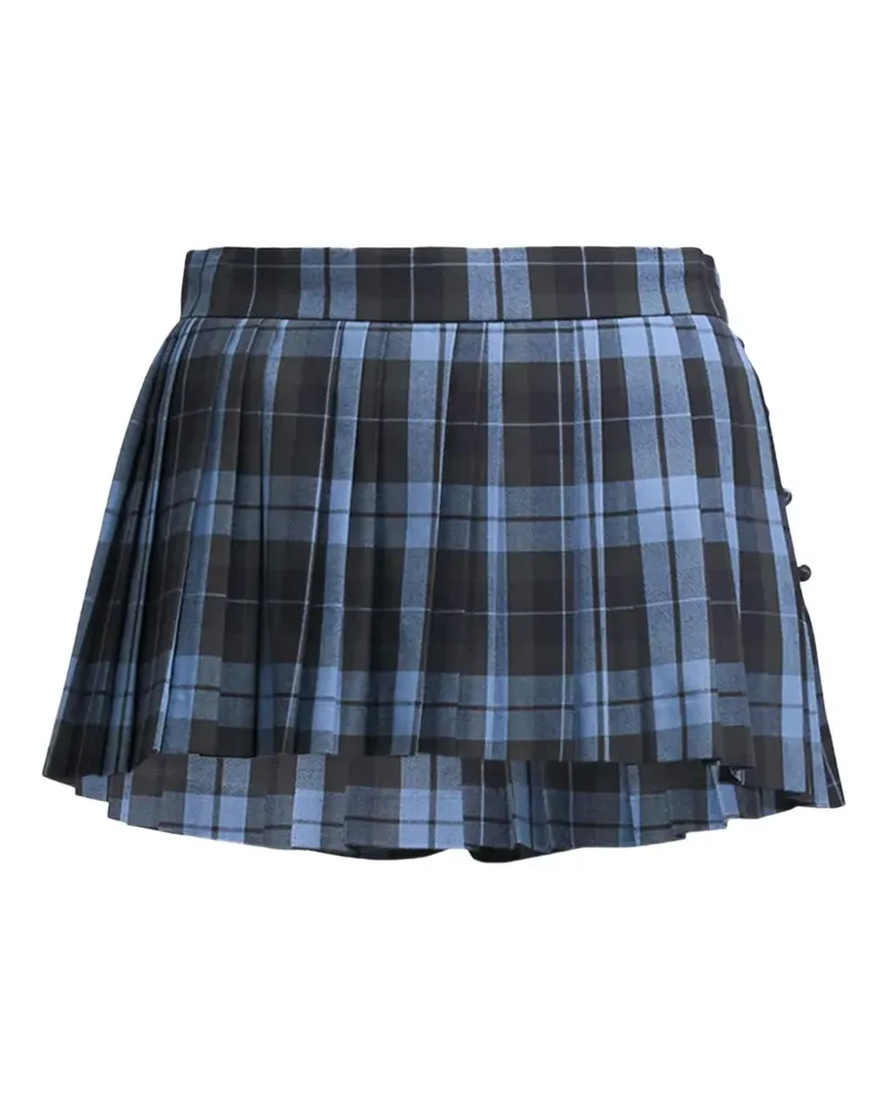 pushBUTTON checked mini skort - Blau Blau