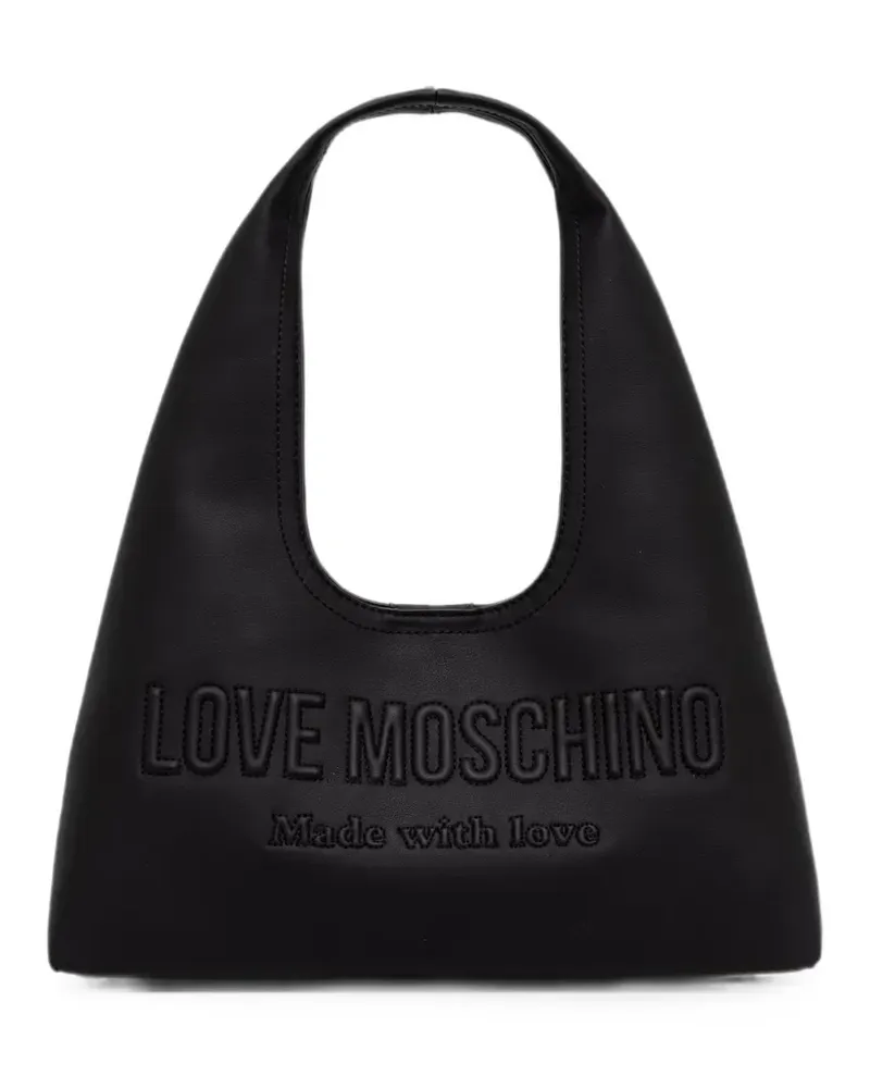 Moschino logo-embroidered tote bag - Schwarz Schwarz