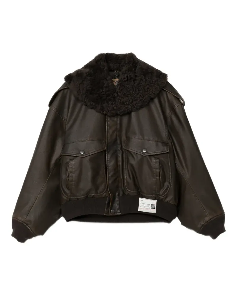 MIHARAYASUHIRO Beschichtete Jacke mit abnehmbarem Kragen - Braun Braun