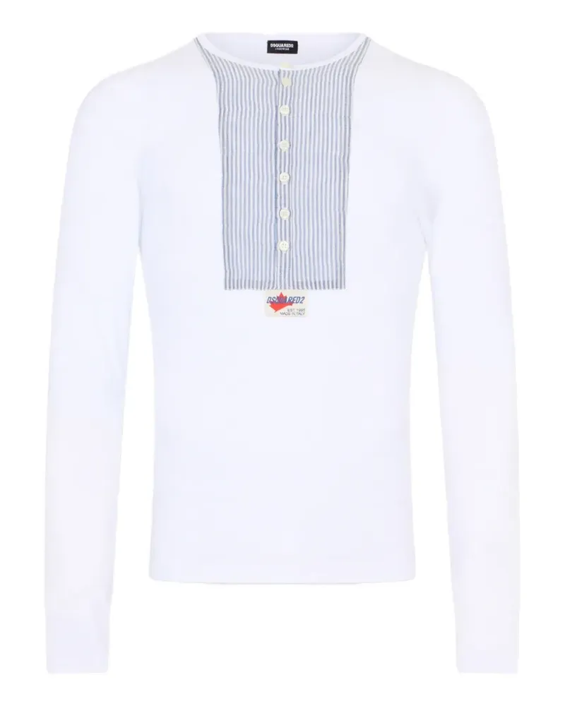 Dsquared2 T-Shirt mit V-Ausschnitt - Weiß Weiß