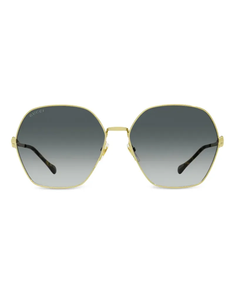 Gucci Sonnenbrille mit geometrischem Gestell - Gold Gold