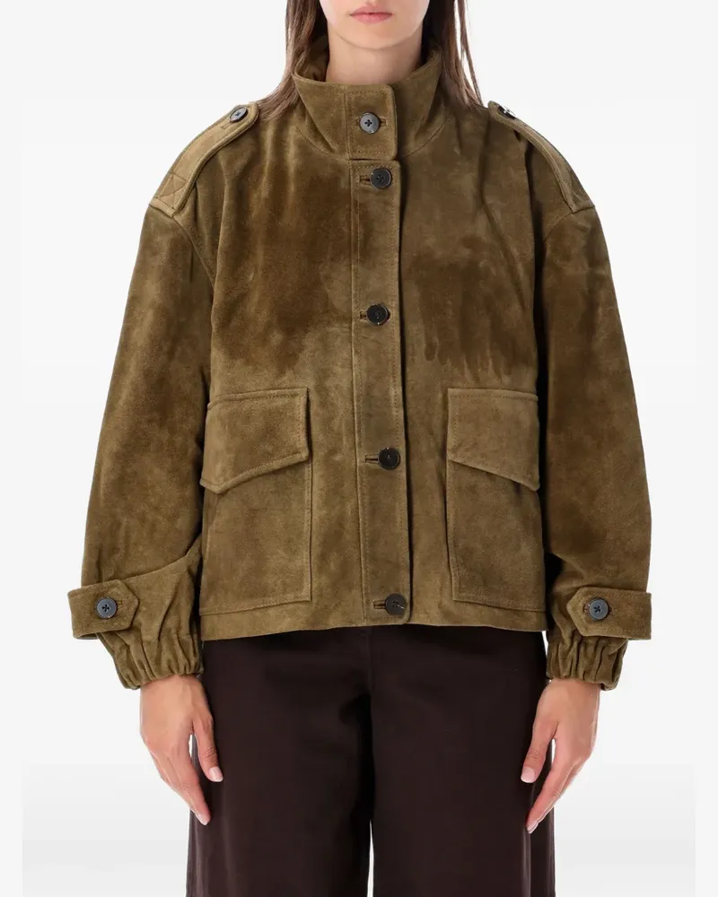 Sessùn Aland Wildlederjacke mit Knöpfen - Grün Grün