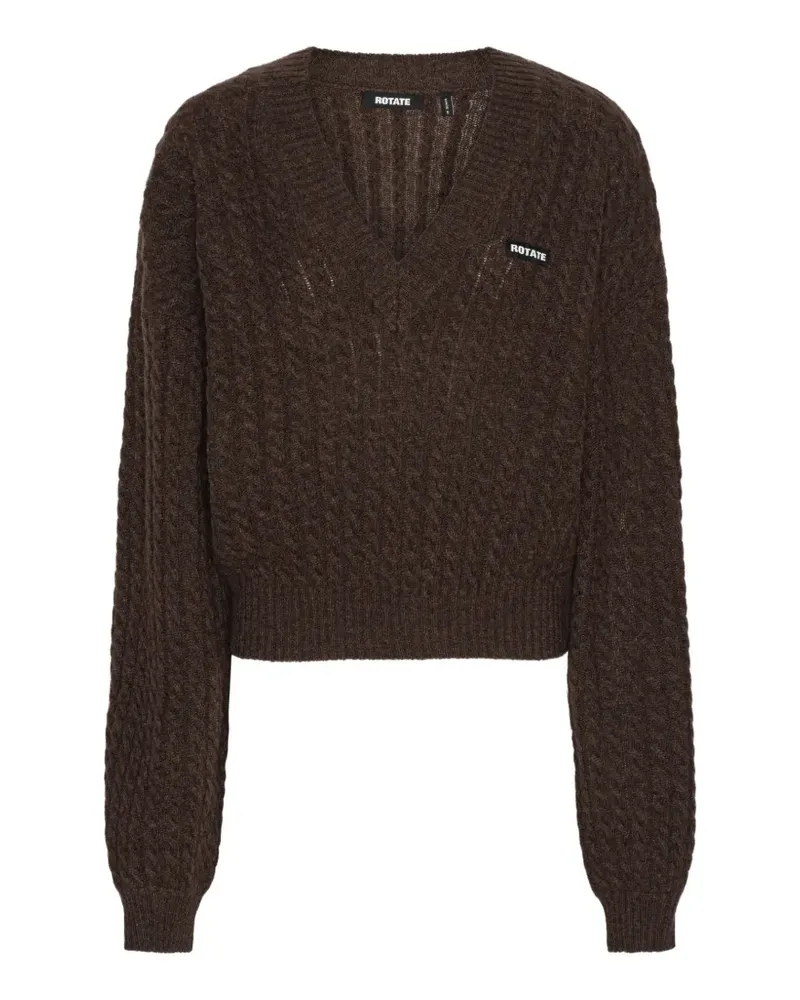 ROTATE Birger Christensen Pullover mit V-Ausschnitt - Braun Braun