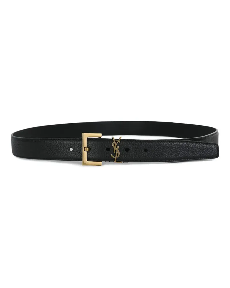Saint Laurent Gürtel mit Logo-Schild - Schwarz Schwarz
