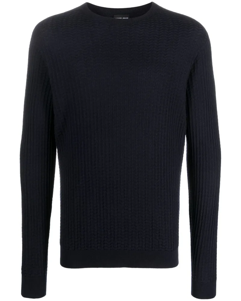 Giorgio Armani Sweatshirt mit Rundhalsausschnitt - Blau Blau