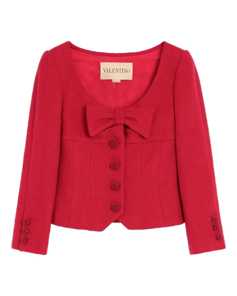 Valentino Garavani bow-detail tweed blazer - Rot Rot