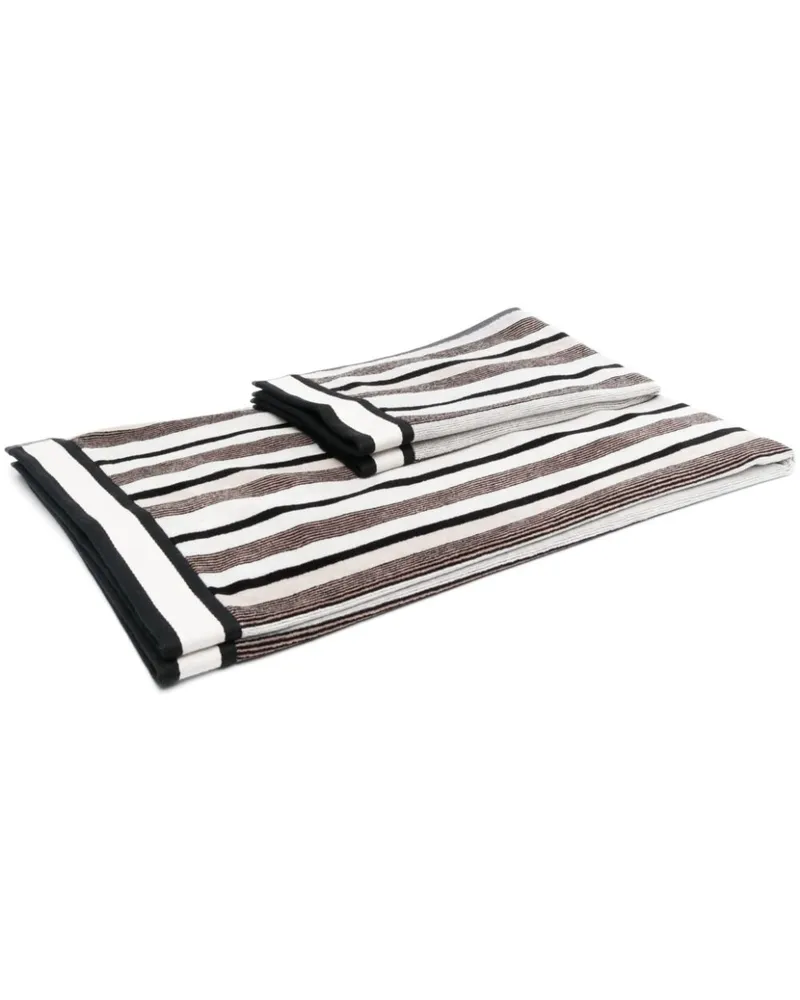 Missoni Home Set aus zwei gestreiften Badetüchern - Schwarz Schwarz