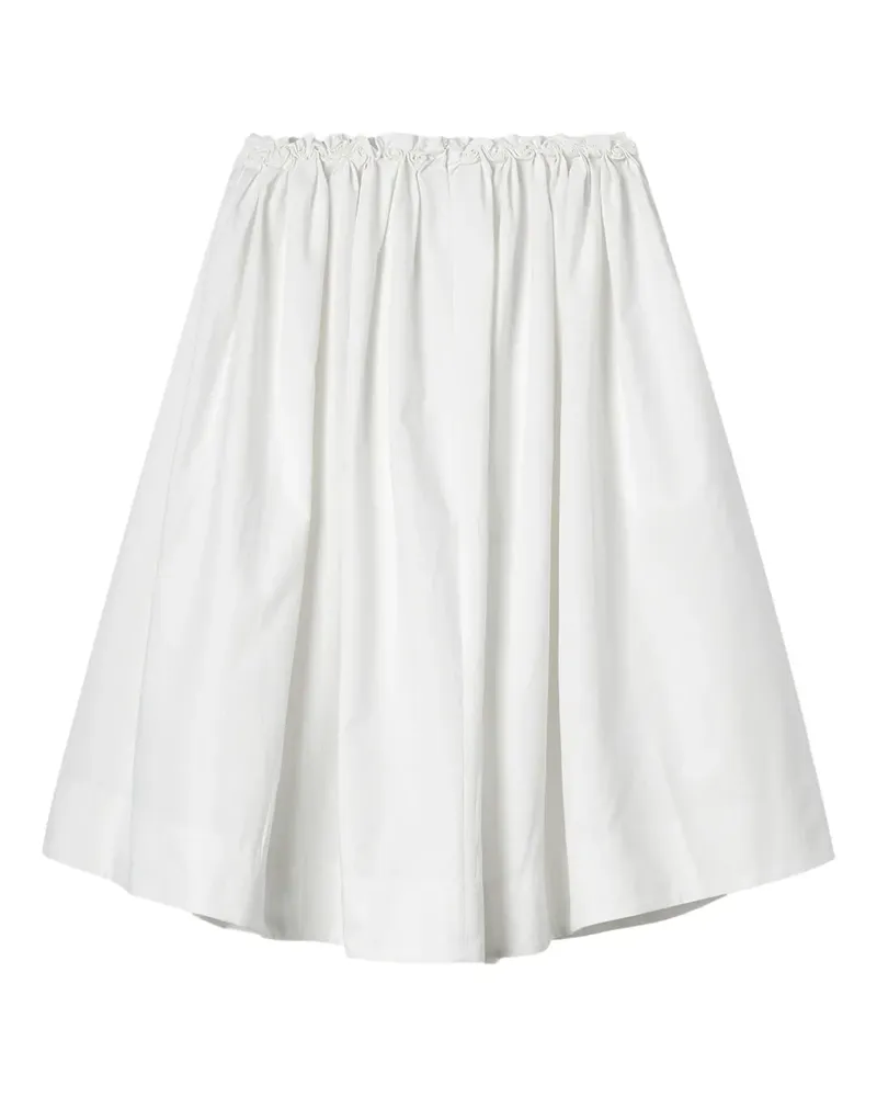 SHUSHU/TONG A-Linien-Rock mit gerafftem Bund - Weiß Weiß