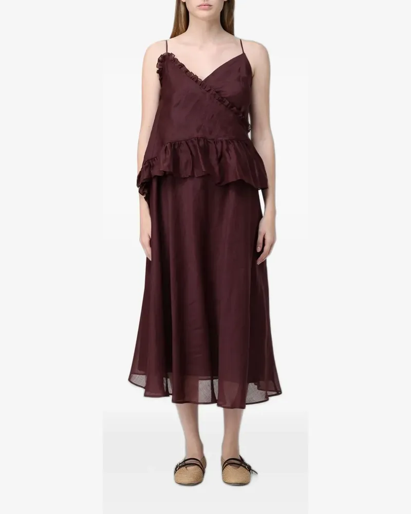 MEIMEIJ Gerüschtes Midikleid - Rot Rot