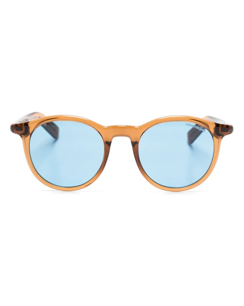 Montblanc Sonnenbrille mit rundem Gestell - Braun Braun