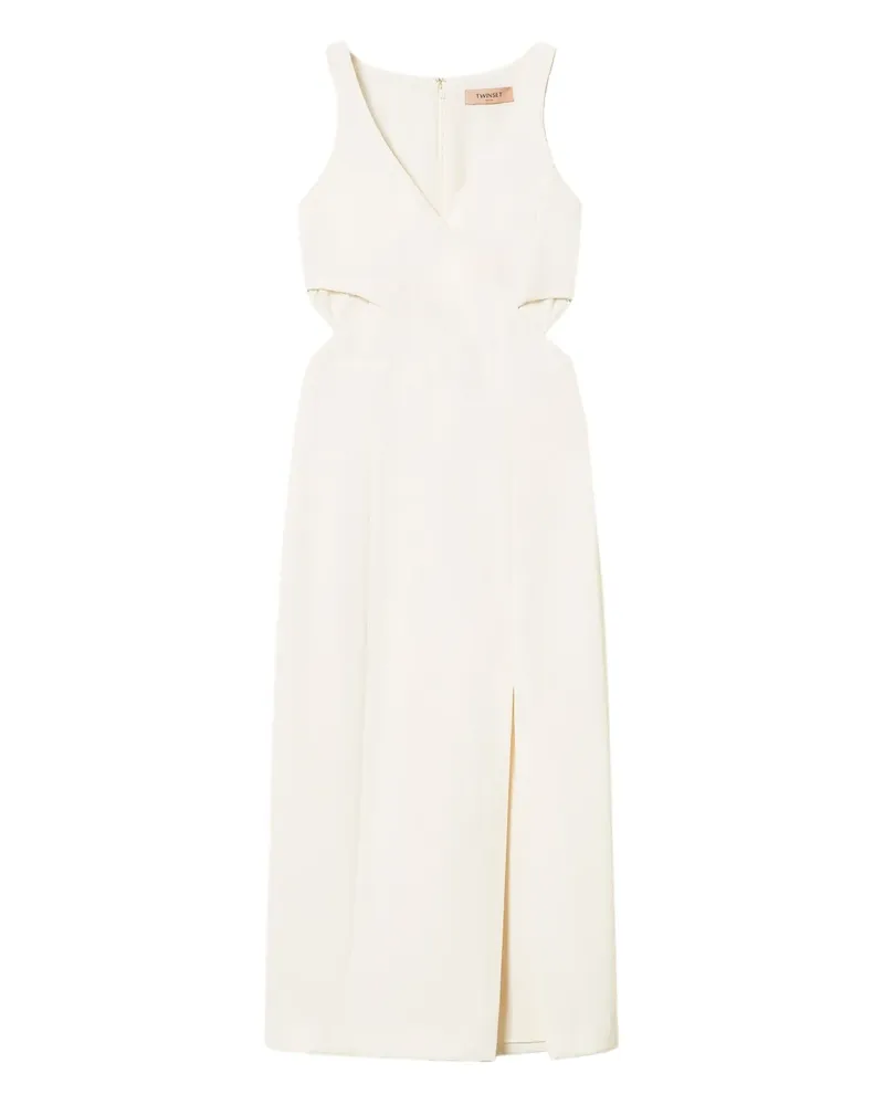 Twin-Set Midikleid mit Cut-Outs - Weiß Weiß