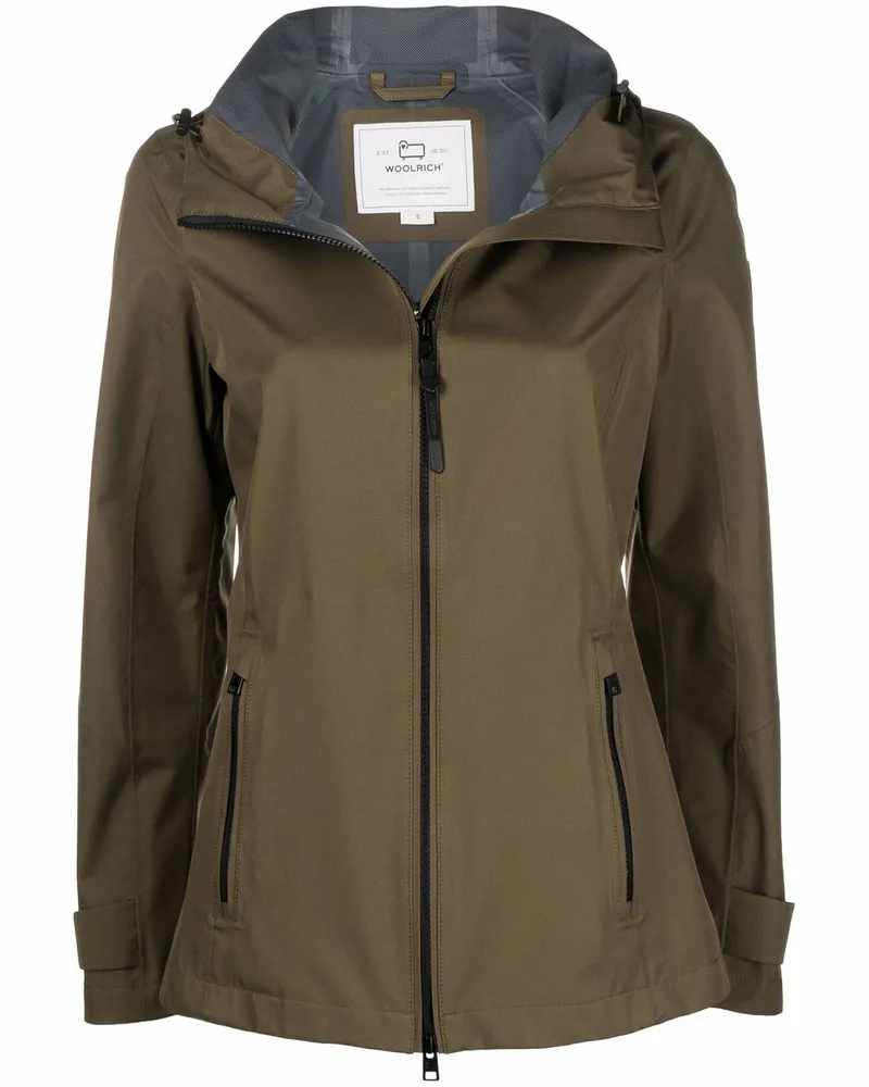 Woolrich Kapuzenjacke mit Reißverschluss - Grün Grün