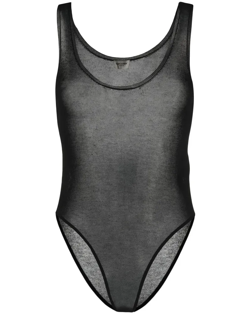 Saint Laurent Gestrickter Body - Schwarz Schwarz