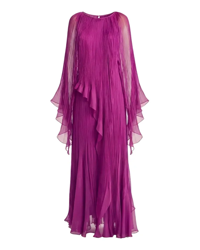 Irina Schrotter Alexia plissé ruffled maxi dress - Rosa Rosa
