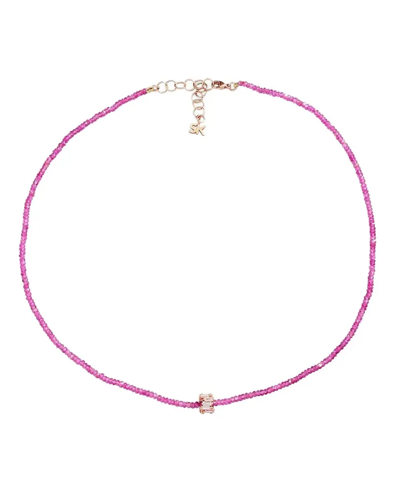Suzanne Kalan 18kt Infinite Pink Spinel Rotgoldhalskette mit Diamanten - Rosa Rosa