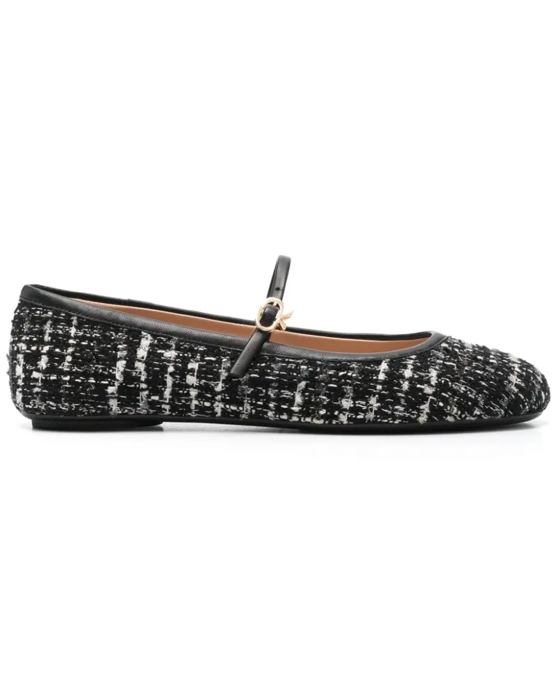 Gianvito Rossi Carla Ballerinas - Schwarz Schwarz