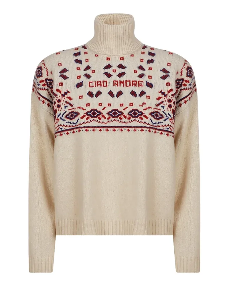 Giada Benincasa Rollkragenpullover aus Intarsien-Strick - Weiß Weiß