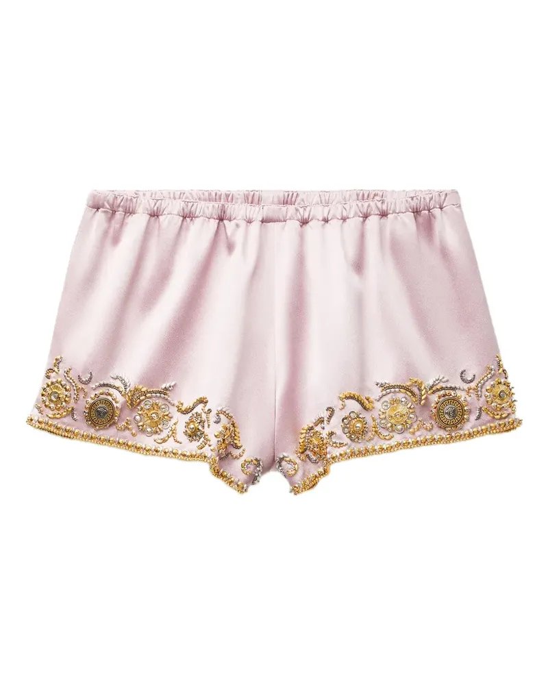 Versace Sady Shorts aus bestickter Seide - Rosa Rosa