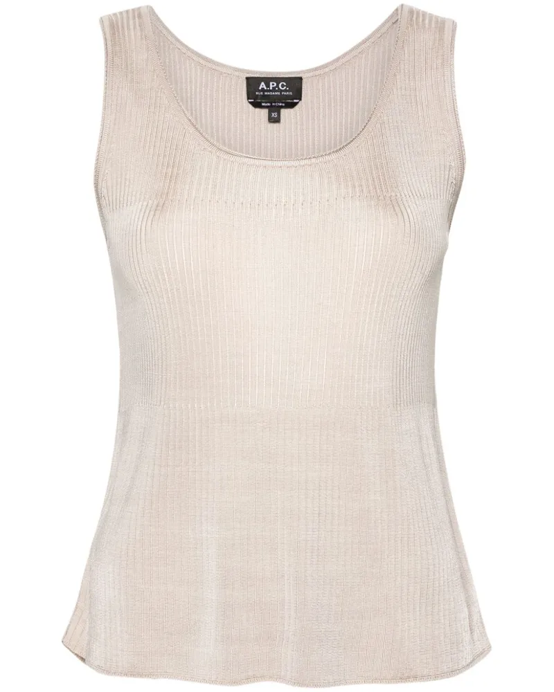A.P.C. Geripptes Stricktop - Nude Nude