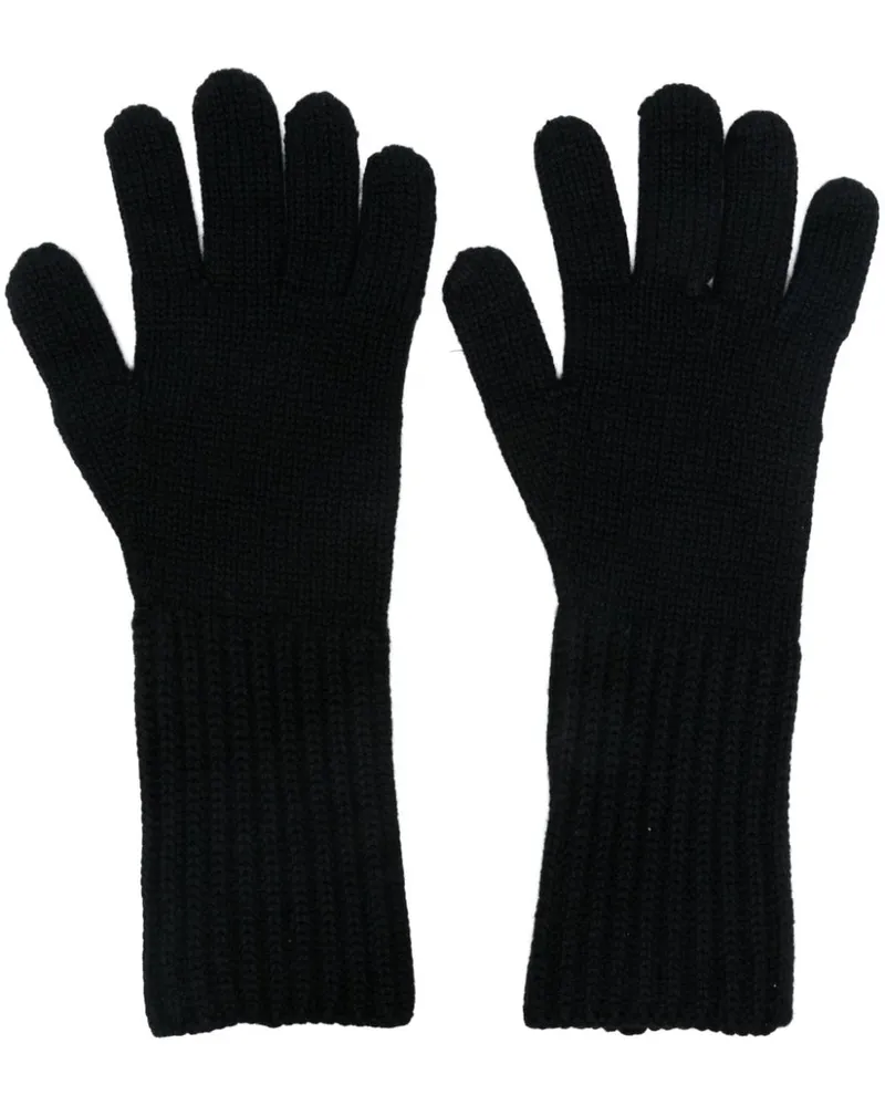 Fabiana Filippi Handschuhe aus geripptem Strick - Schwarz Schwarz