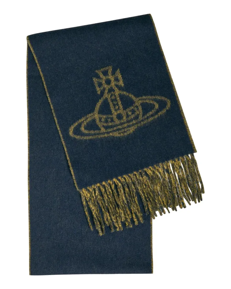 Vivienne Westwood Schal mit Fransen - Blau Blau