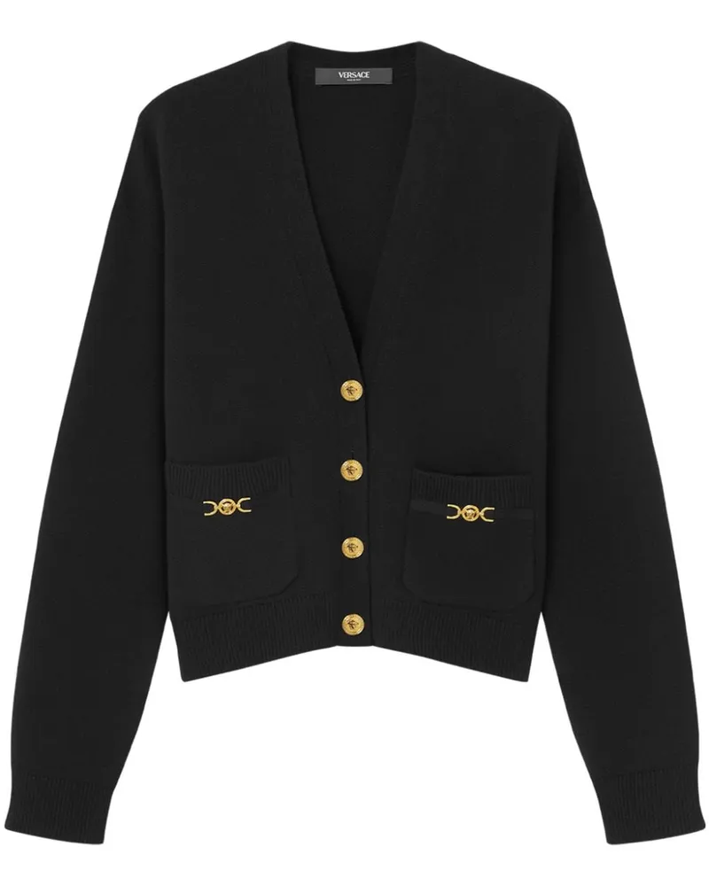 Versace Cardigan mit Medusa-Schild - Schwarz Schwarz