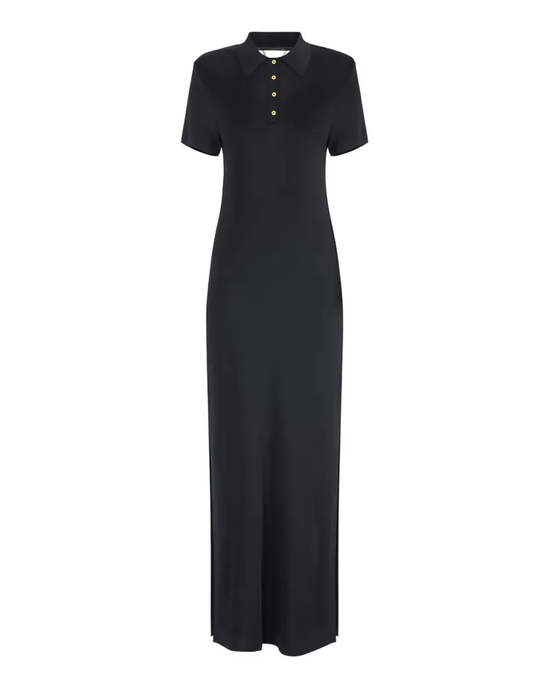 Elisabetta Franchi polo-shirt cut-out knit maxi dress - Schwarz Schwarz